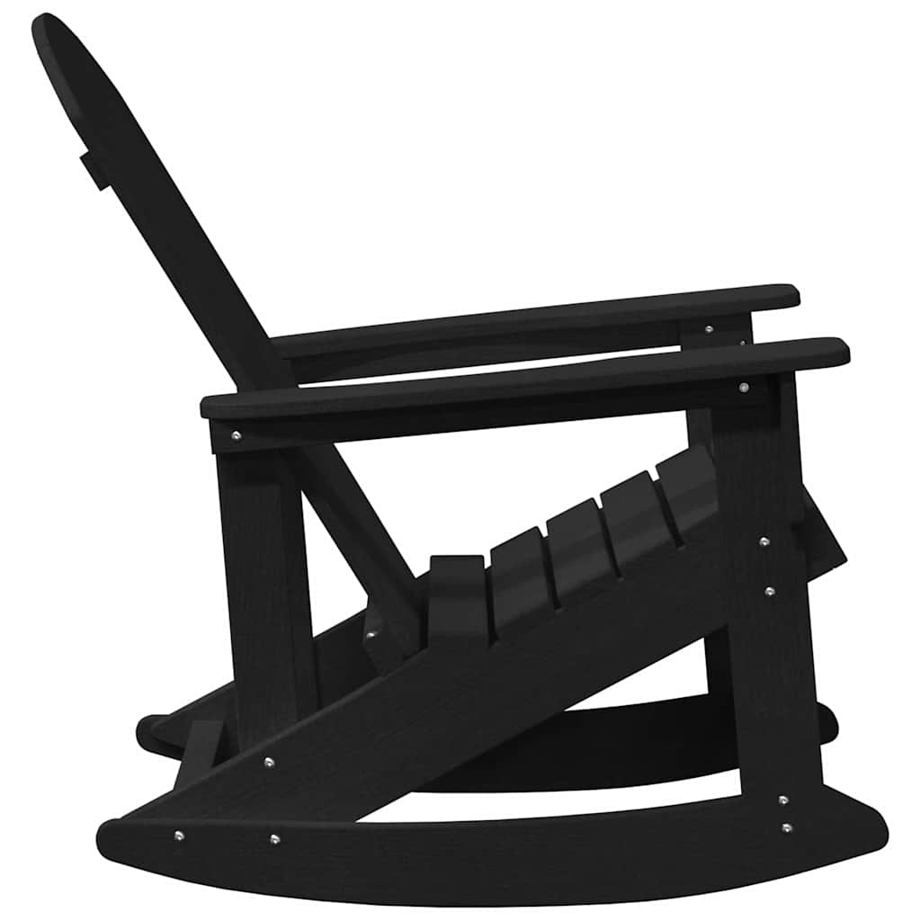 vidaXL Adirondack Rocking Chairs 2 pcs Black HDPE