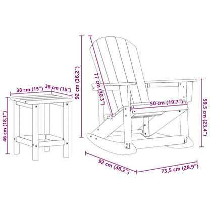 vidaXL Garden Lounge Set 3 pcs Navy Blue HDPE