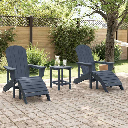 vidaXL Garden Chair 2 pcs Navy 83 x 74 x 92 cm Polyethylene