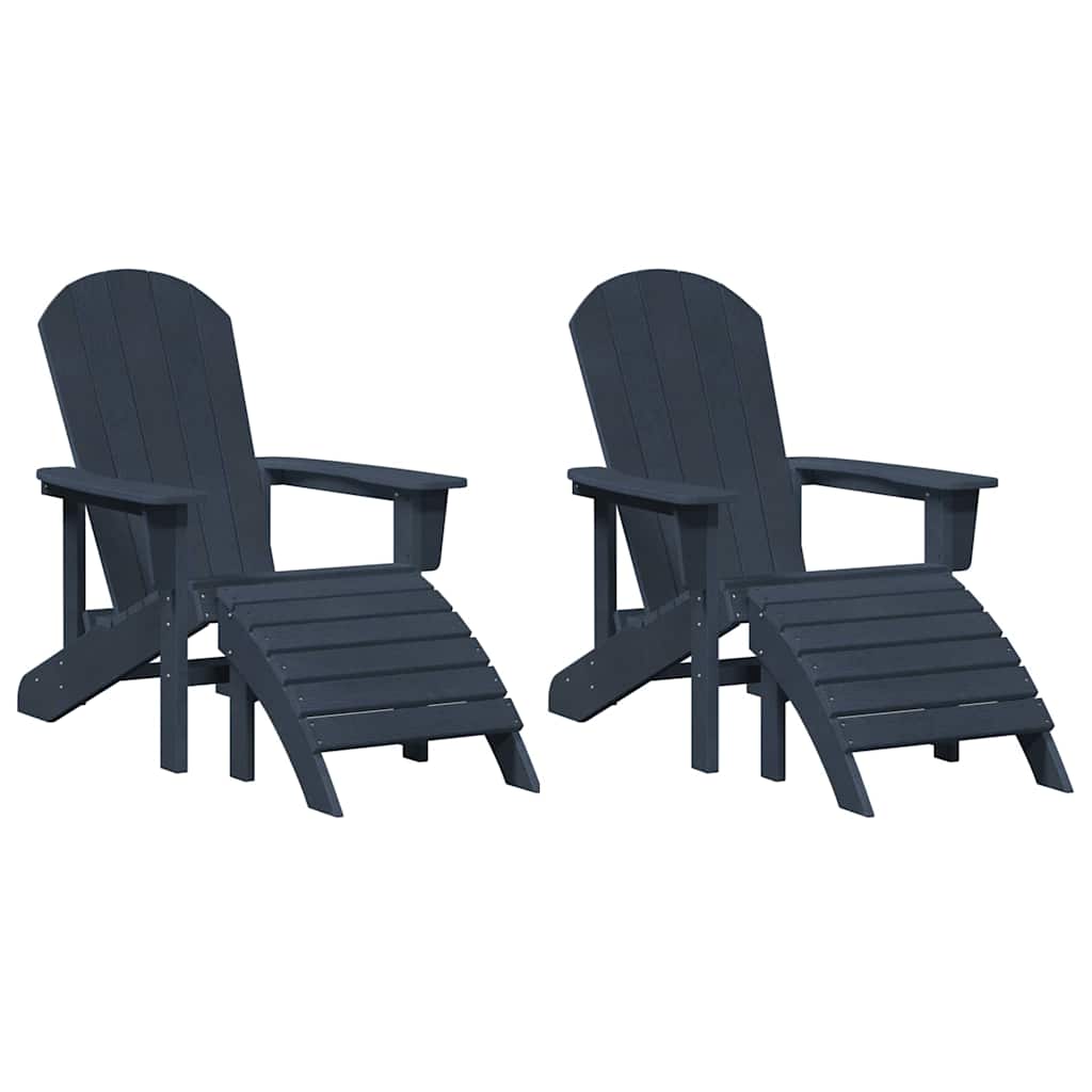 vidaXL Garden Chair 2 pcs Navy 83 x 74 x 92 cm Polyethylene