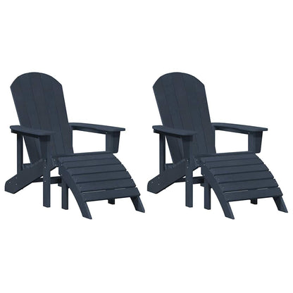 vidaXL Garden Chair 2 pcs Navy 83 x 74 x 92 cm Polyethylene