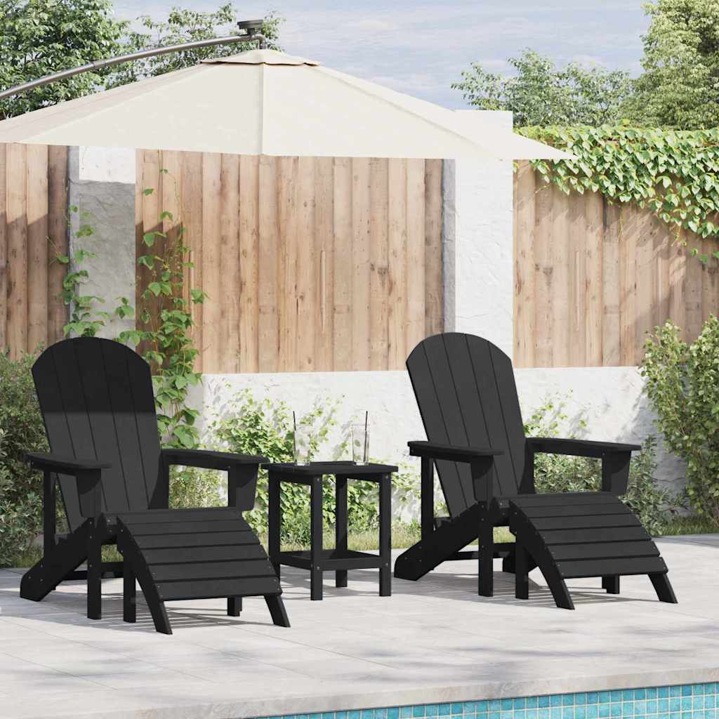 vidaXL Garden Chair 2 pcs Black 83 x 74 x 92 cm Polyethylene