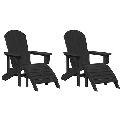 vidaXL Garden Chair 2 pcs Black 83 x 74 x 92 cm Polyethylene