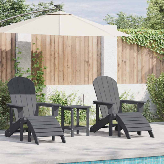 vidaXL Garden Chair 2 pcs Light Grey Polyethylene