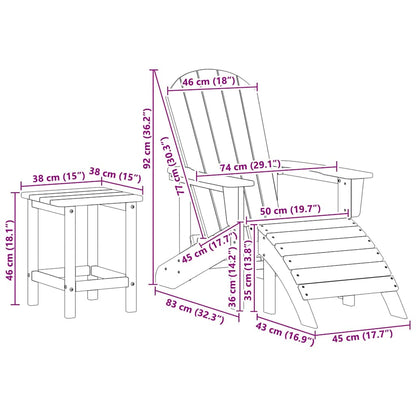 vidaXL Garden Chair 3 pcs White Polyethylene