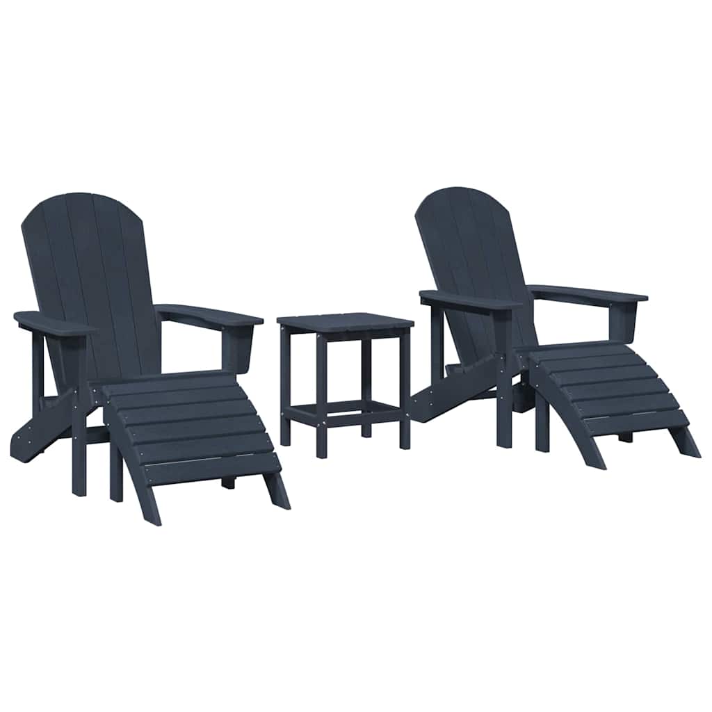 vidaXL Garden Chair 3 pcs Navy Polyethylene