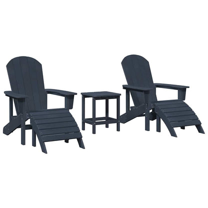 vidaXL Garden Chair 3 pcs Navy Polyethylene
