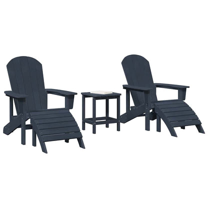 vidaXL Garden Chair 3 pcs Navy Polyethylene