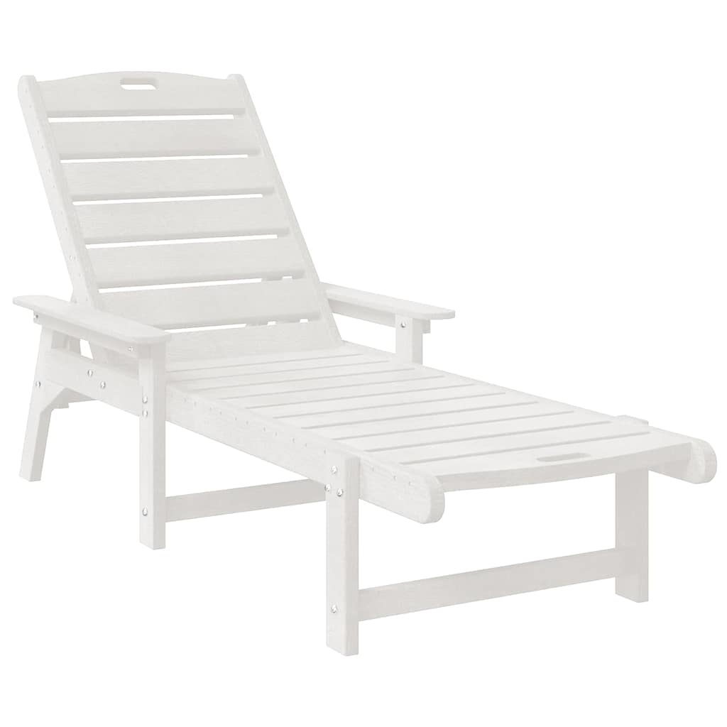 vidaXL Sun Lounger 2 pcs White 195.5 x 53 x 98.5 cm Polyethylene