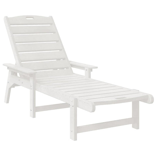vidaXL Sun Lounger 2 pcs White 195.5 x 53 x 98.5 cm Polyethylene