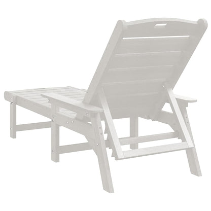 vidaXL Sun Lounger 2 pcs White 195.5 x 53 x 98.5 cm Polyethylene