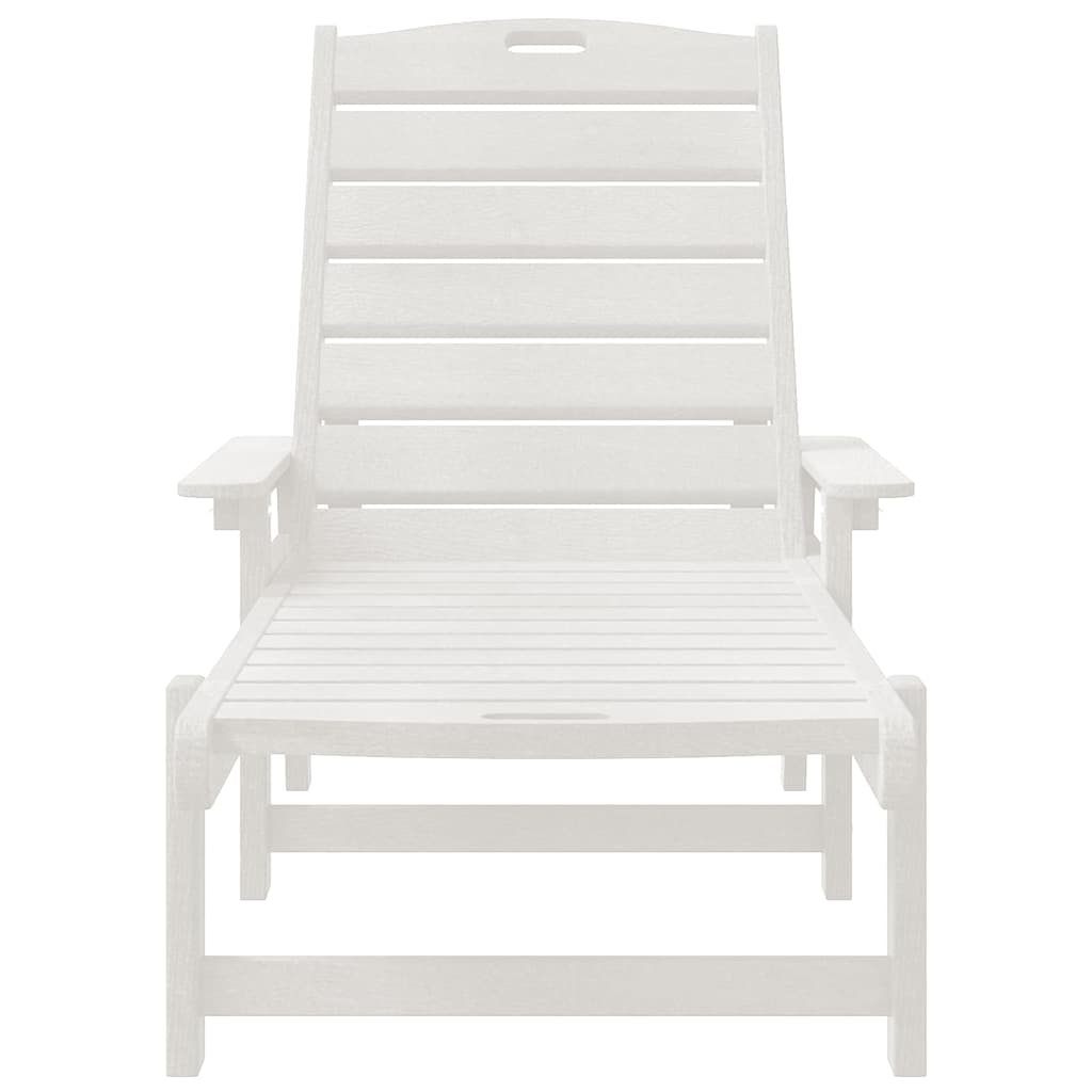 vidaXL Sun Lounger 2 pcs White 195.5 x 53 x 98.5 cm Polyethylene