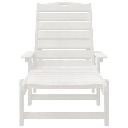 vidaXL Sun Lounger 2 pcs White 195.5 x 53 x 98.5 cm Polyethylene
