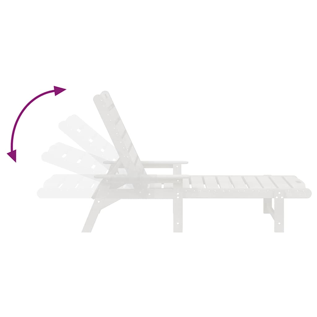 vidaXL Sun Lounger 2 pcs White 195.5 x 53 x 98.5 cm Polyethylene