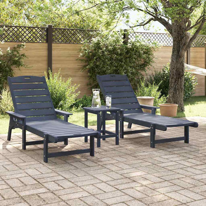vidaXL Sun Lounger 2 pcs Navy 195.5 x 53 x 98.5 cm Polyethylene