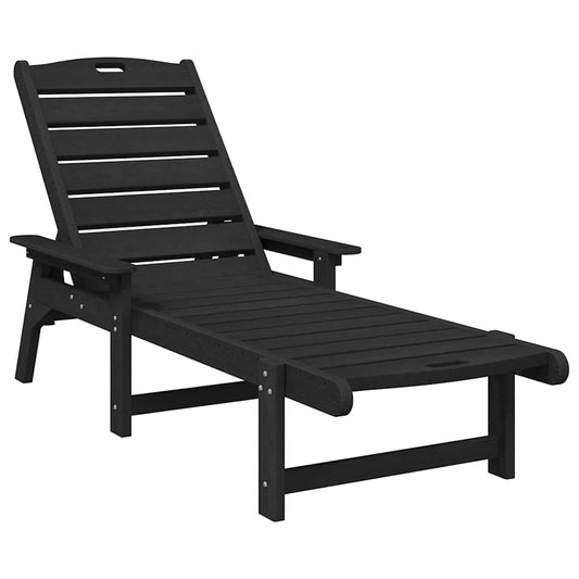 vidaXL Sun Lounger 2 pcs Black 195.5 x 53 x 98.5 cm Polyethylene