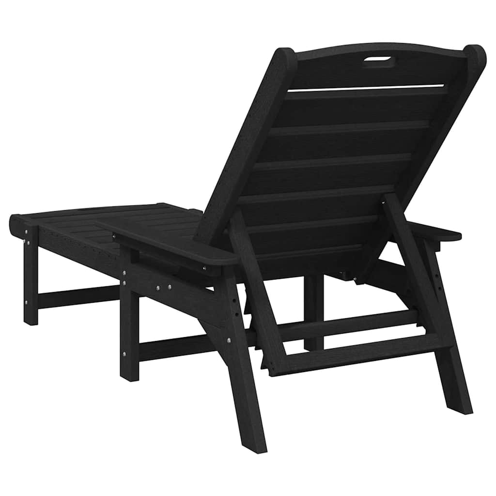 vidaXL Sun Lounger 2 pcs Black 195.5 x 53 x 98.5 cm Polyethylene