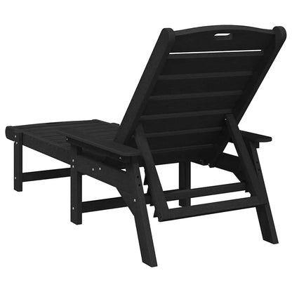 vidaXL Sun Lounger 2 pcs Black 195.5 x 53 x 98.5 cm Polyethylene
