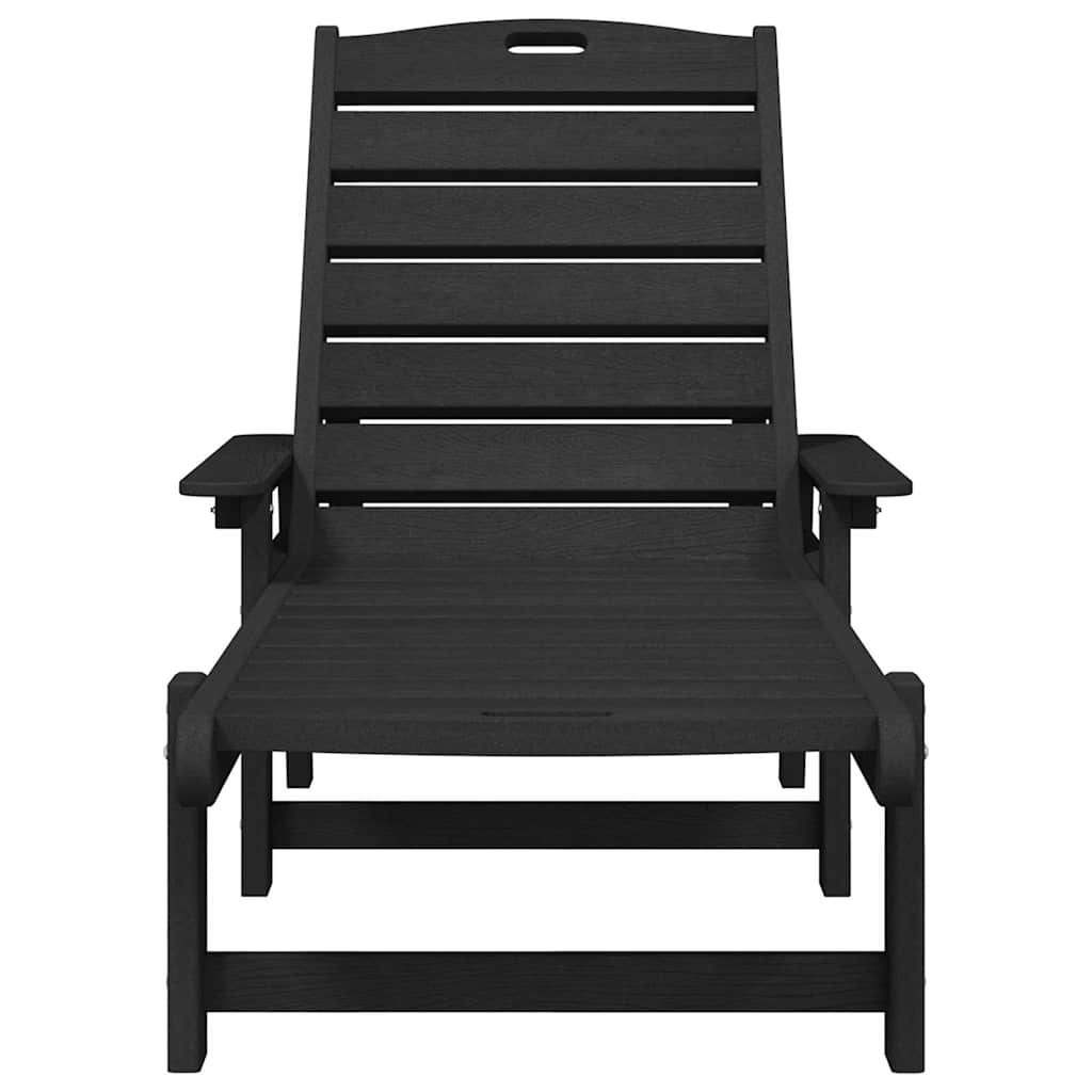 vidaXL Sun Lounger 2 pcs Black 195.5 x 53 x 98.5 cm Polyethylene