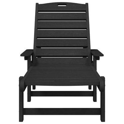vidaXL Sun Lounger 2 pcs Black 195.5 x 53 x 98.5 cm Polyethylene