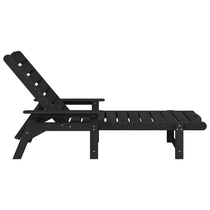 vidaXL Sun Lounger 2 pcs Black 195.5 x 53 x 98.5 cm Polyethylene