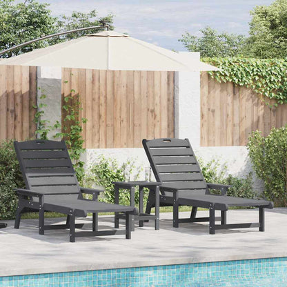 vidaXL Sun Lounger 2 pcs Light Grey 195.5 x 53 x 98.5 cm Polyethylene