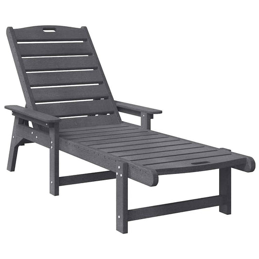 vidaXL Sun Lounger 2 pcs Light Grey 195.5 x 53 x 98.5 cm Polyethylene