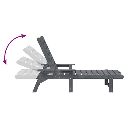 vidaXL Sun Lounger Reclining 3 pcs Light Grey Polyethylene
