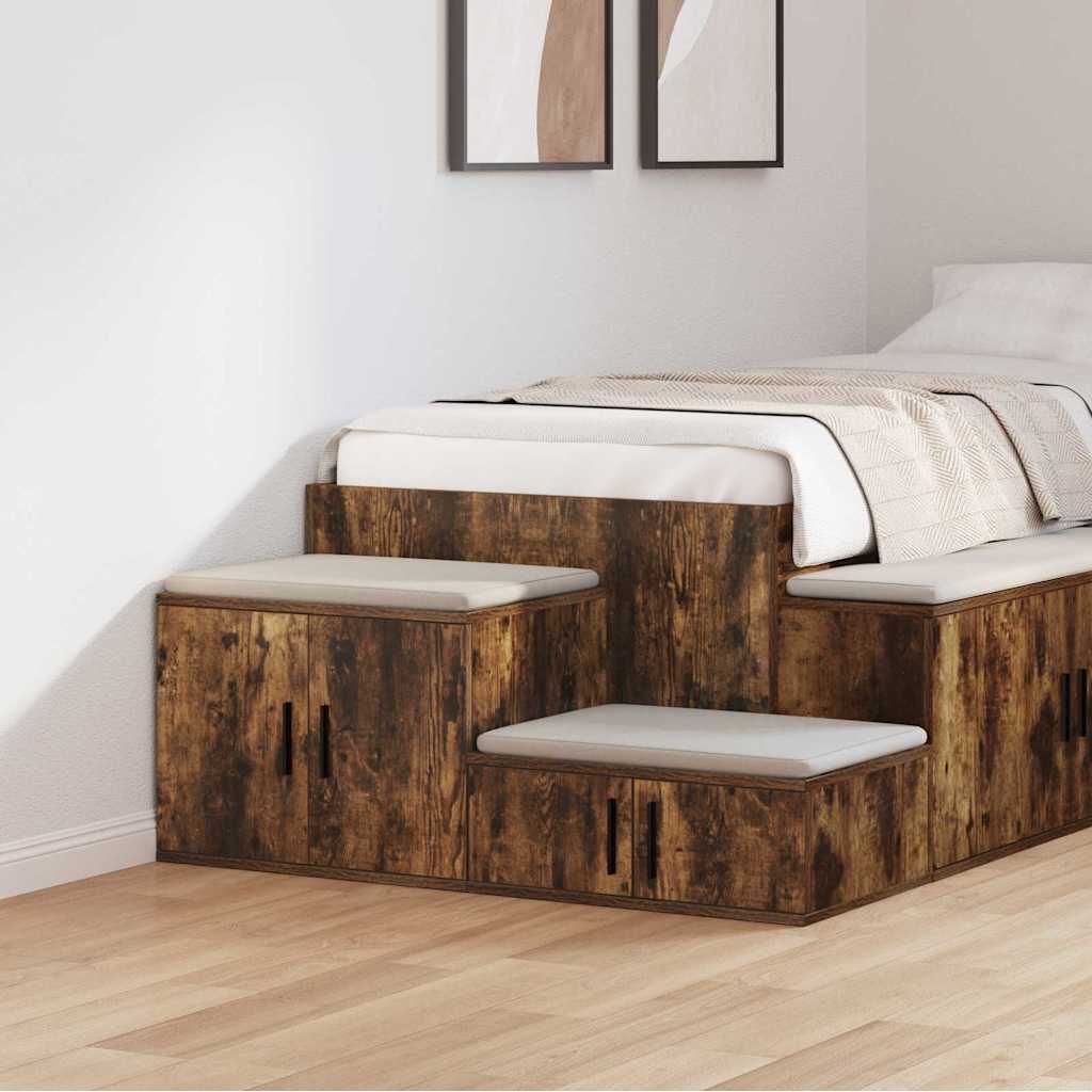 vidaXL Storage Cabinet 2 pcs Smoked Oak 127 x 41 x 40 cm