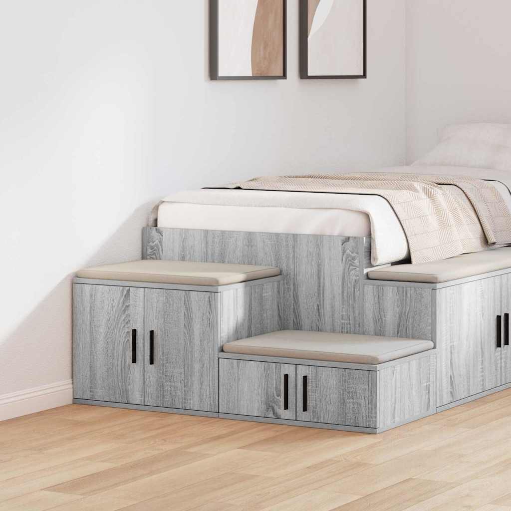 vidaXL Storage Cabinet 2 pcs Grey Sonoma 127 x 41 x 40 cm