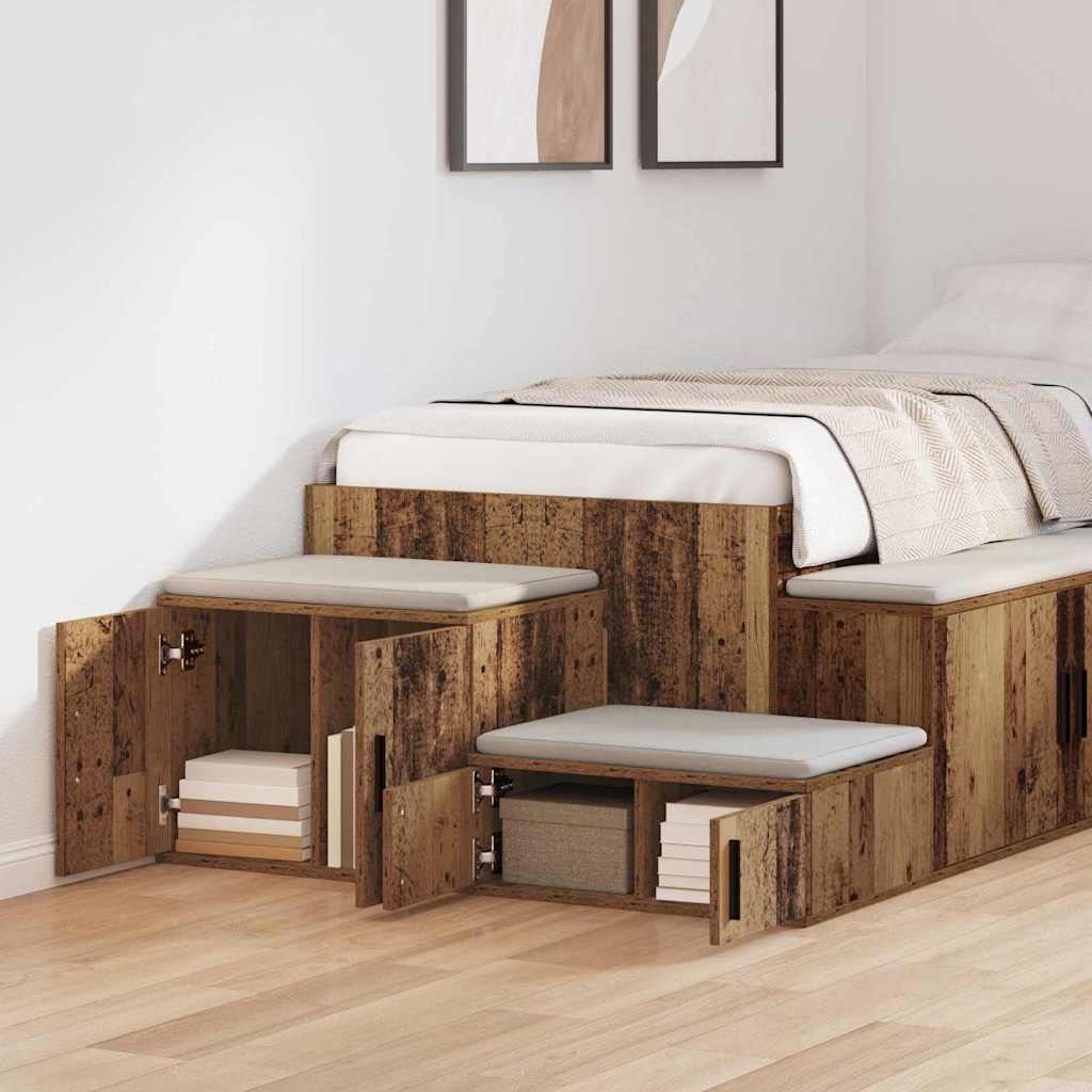 vidaXL Storage Cabinet 2 pcs Old Wood 127 x 41 x 40 cm Engineered Wood
