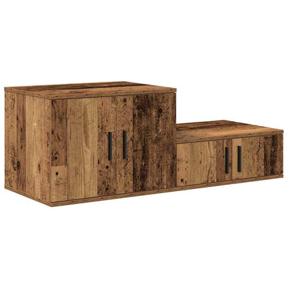 vidaXL Storage Cabinet 2 pcs Old Wood 127 x 41 x 40 cm Engineered Wood