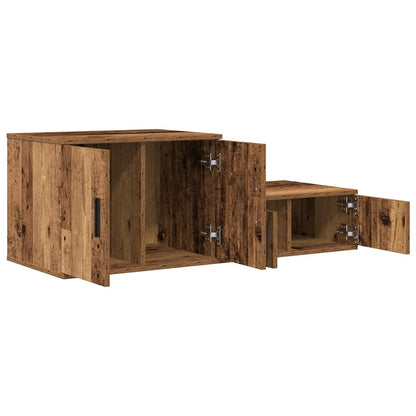 vidaXL Storage Cabinet 2 pcs Old Wood 127 x 41 x 40 cm Engineered Wood