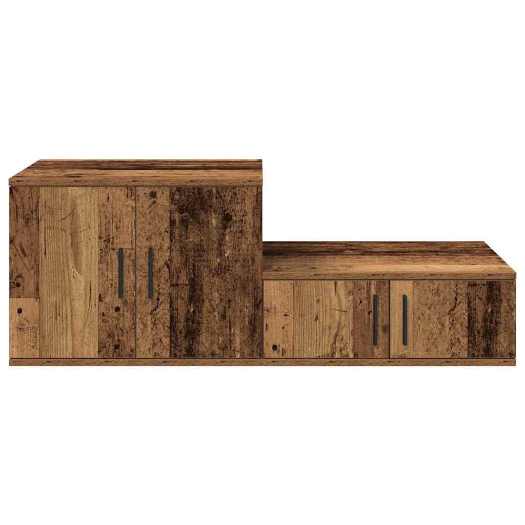 vidaXL Storage Cabinet 2 pcs Old Wood 127 x 41 x 40 cm Engineered Wood