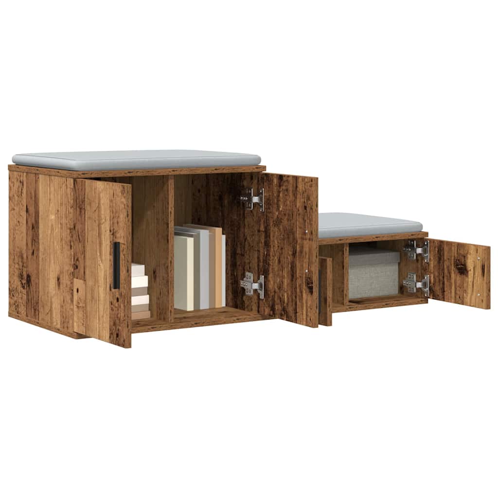 vidaXL Storage Cabinet 2 pcs Old Wood 127 x 41 x 40 cm Engineered Wood