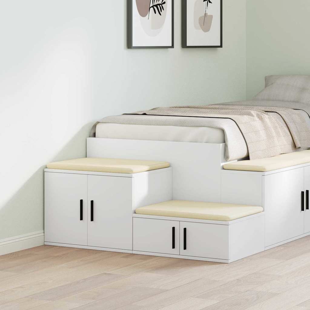 vidaXL Storage Cabinet 2 pcs White 118 x 41 x 40 cm Engineered Wood