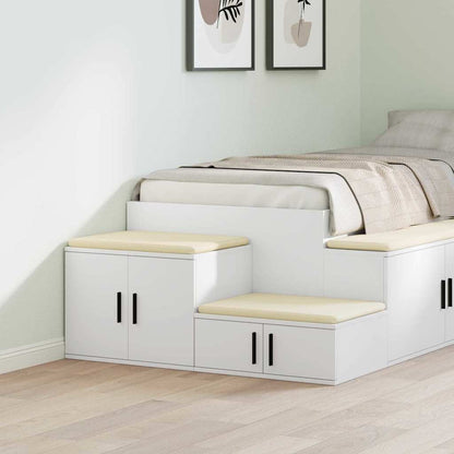 vidaXL Storage Cabinet 2 pcs White 118 x 41 x 40 cm Engineered Wood