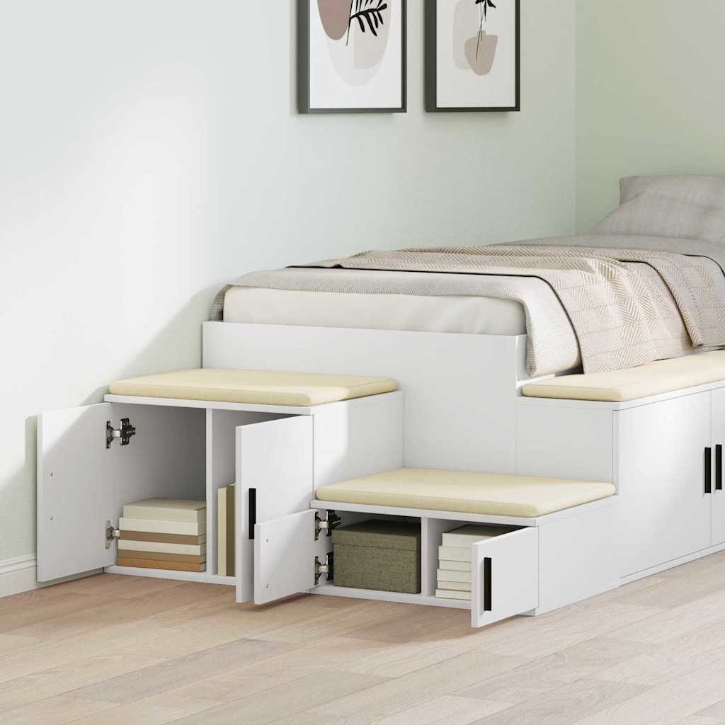 vidaXL Storage Cabinet 2 pcs White 118 x 41 x 40 cm Engineered Wood