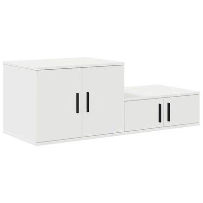 vidaXL Storage Cabinet 2 pcs White 118 x 41 x 40 cm Engineered Wood