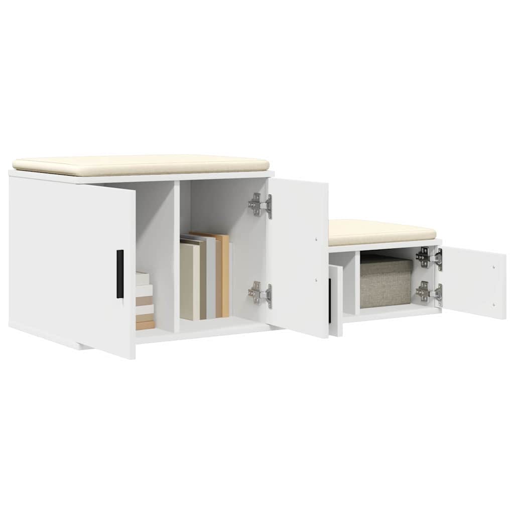 vidaXL Storage Cabinet 2 pcs White 118 x 41 x 40 cm Engineered Wood