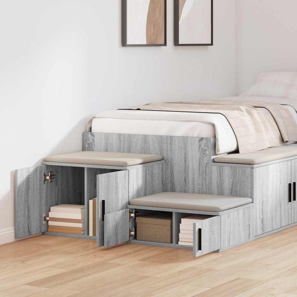 vidaXL Storage Cabinet 2 pcs Grey Sonoma 118 x 41 x 40 cm
