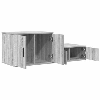 vidaXL Storage Cabinet 2 pcs Grey Sonoma 118 x 41 x 40 cm