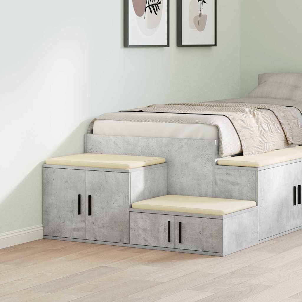 vidaXL Storage Cabinet 2 pcs Concrete Grey 108 x 41 x 40 cm