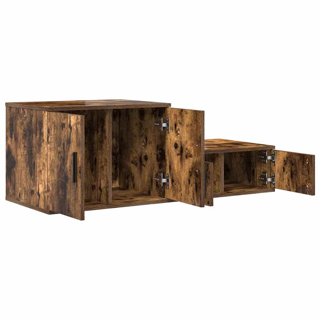 vidaXL Storage Cabinet 2 pcs Smoked Oak 108 x 41 x 40 cm