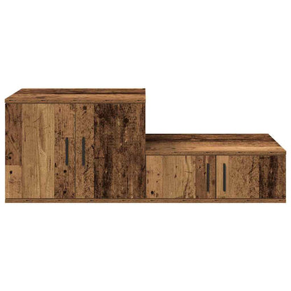 vidaXL Storage Cabinet 2 pcs Old Wood 108 x 41 x 40 cm Engineered Wood