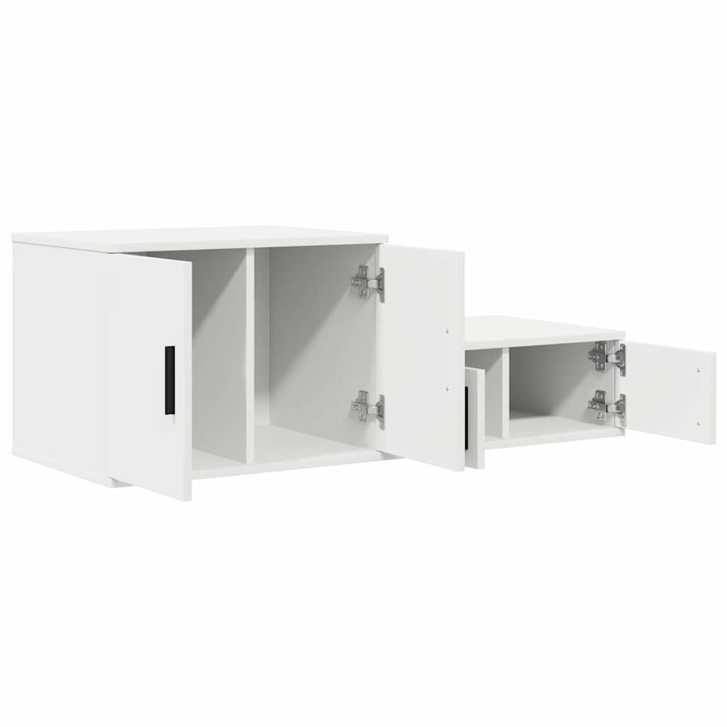 vidaXL Storage Cabinet 2 pcs White 103 x 41 x 40 cm Engineered Wood