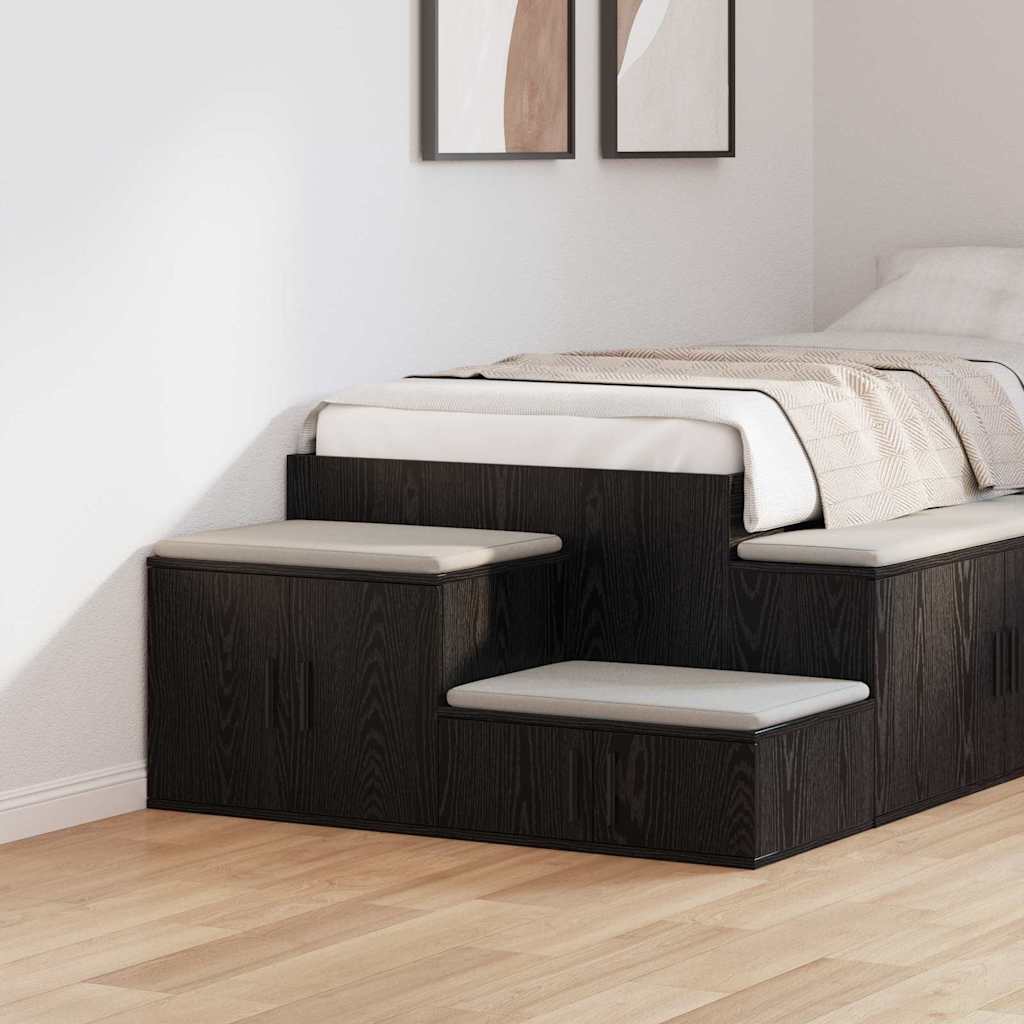 vidaXL Storage Cabinet 2 pcs Black Oak 103 x 41 x 40 cm