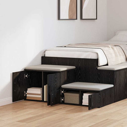 vidaXL Storage Cabinet 2 pcs Black Oak 103 x 41 x 40 cm