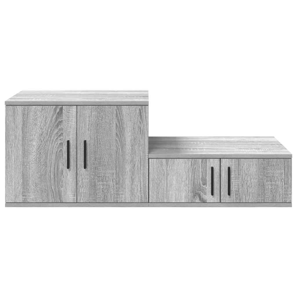 vidaXL Storage Cabinet 2 pcs Grey Sonoma 103 x 41 x 40 cm