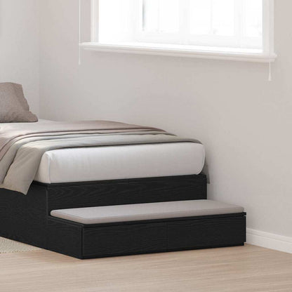 vidaXL Bed Drawers Black Oak 100 x 36.5 x 16.5 cm Engineered Wood